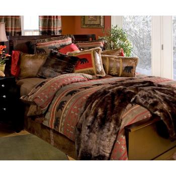 BIRDS IN THE AIR BEAR Full /Queen 3 pc QUILT SET-LODGE COUNTRY MOUNTAIN CABIN