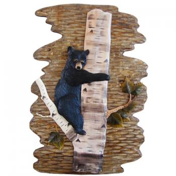 And Loons Wood Carving Wall Art Cabin Rustic Decor Wildlife Bear With Ducks