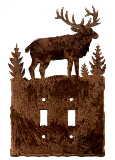 Chevelon Goods Decorative Steel Single Toggle Style Switch Cover with Elk Image Chevelon Goods Decorative Steel Single Toggle Style Switch Cover with Elk Image