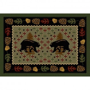 Patchwork Bear Rug - Green 3x4