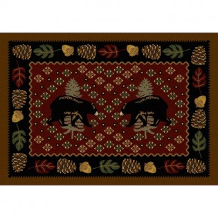 Patchwork Bear Rug - Red 3x4