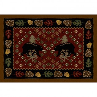 Patchwork Bear Rug - Red 3x4