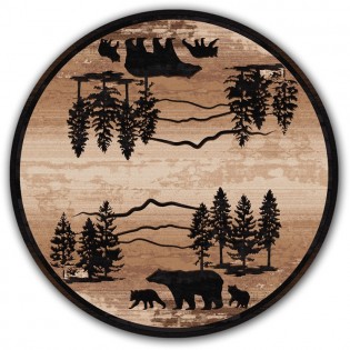 Mountain Shadow Bear Round Rug