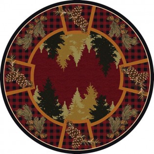 Plaid Woodsman Round Rug