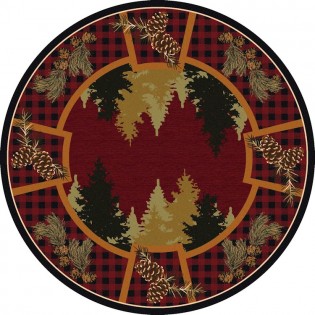 Plaid Woodsman Round Rug