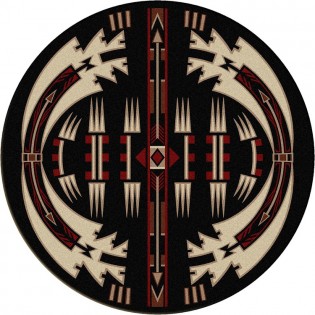 Horse Thieves Black Round Rug