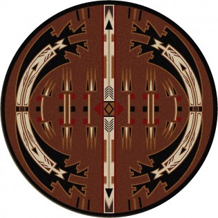 Horse Thieves Brown Round Rug