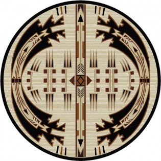 Horse Thieves Natural Round Rug