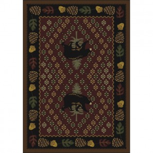 Patchwork Bear Rug - Red