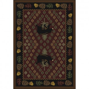 Patchwork Bear Rug - Red