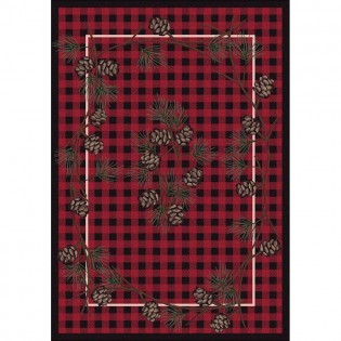 Red Wooded Pines Rug 4x5