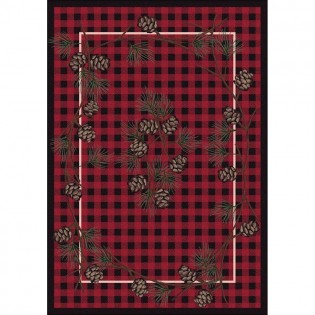 Red Wooded Pines Rug 5x8