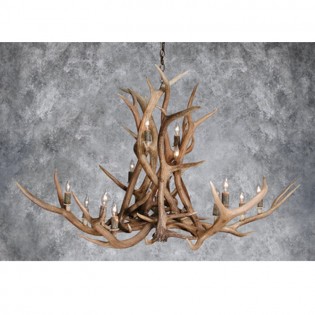 Aurora Borealis Elk Antler Chandelier-Medium