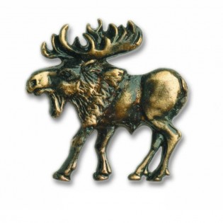 Antique Brass Walking Moose - Left Facing