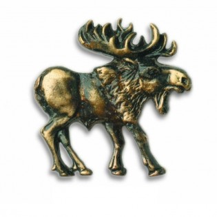 Antique Brass Walking Moose - Right Facing