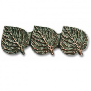 Antique Brass Triple Aspen Leaf Pull