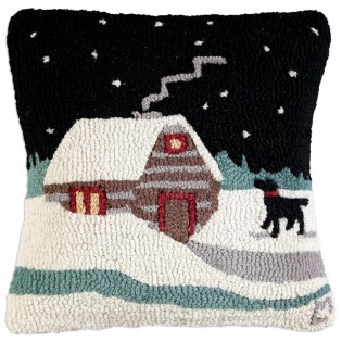 Winter Stream Wool Pillow