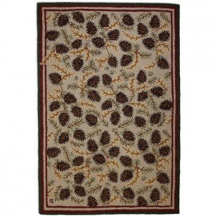 Northwoods Pinecone Rug 4x6