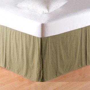 Mini Green Plaid Bedskirt - Queen