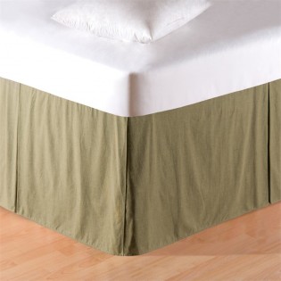 Mini Green Plaid Bedskirt-Twin