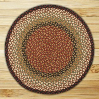 Burgundy/Mustard Braided Rug-4 Foot Round