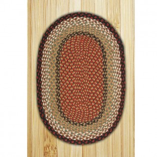 Burgundy/Mustard Oval Braided Rugs