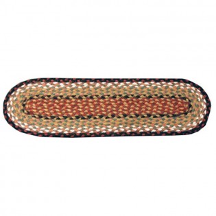 Burgundy/Mustard Braided Oval Stair Tread