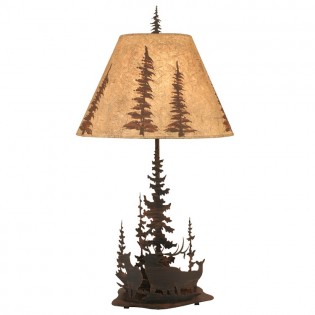 Wilderness Elk Table Lamp
