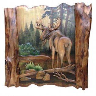 Moose In Forest 32 "X 31"