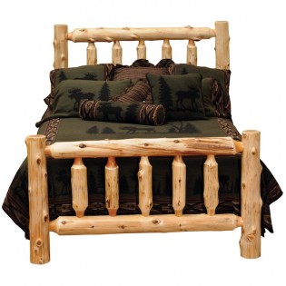 King Traditional Log Bed