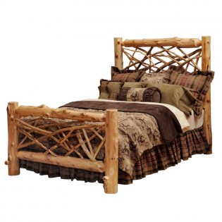 King Twig Log Bed