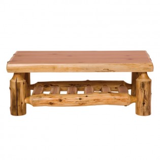 Rectangular Log Coffee Table-40 Inch 