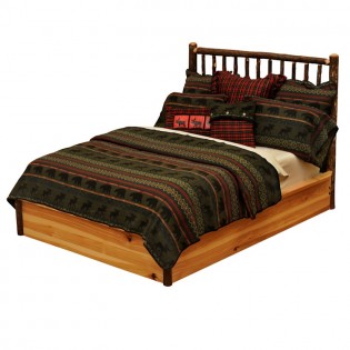 Hickory Platform Bed-Queen