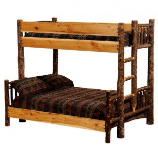 Hickory Bunk Bed Queen/Single-Ladder Left