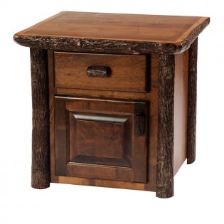 Enclosed Hickory End Table-Espresso