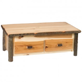 Enclosed Hickory Coffee Table-Traditional