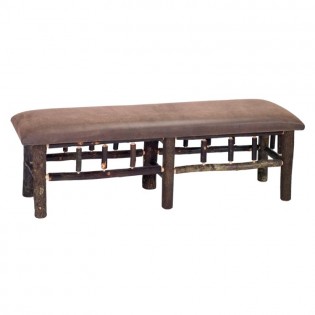 Upholstered Hickory Bench 60"