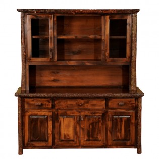 Hickory Hutch with Shelving - Espresso Finish