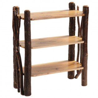 Hickory Bookshelf with Twig Accents-Traditional