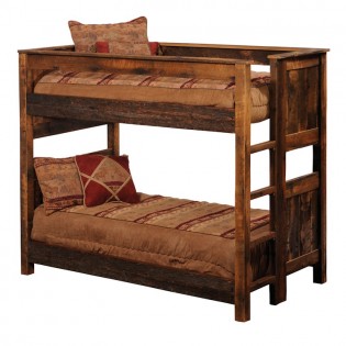 Barnwood Queen-Twin Bunk Bed