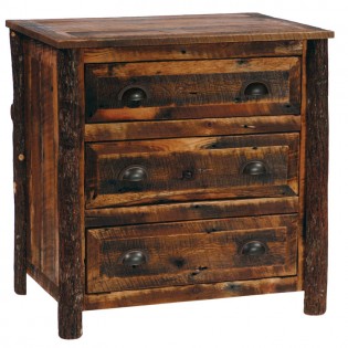 Premium 3 Drawer Barn Wood Dresser with Barn Wood Legs