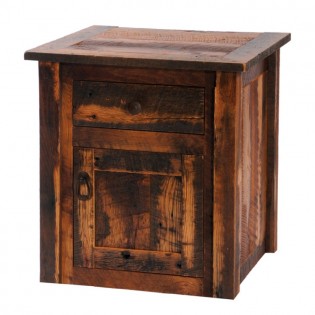 Barnwood Enclosed End Table with Barnwood Legs