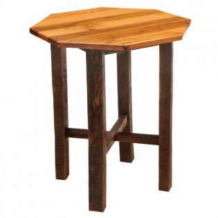 Barn Wood Octagon Pub Table - Antique Oak Finish