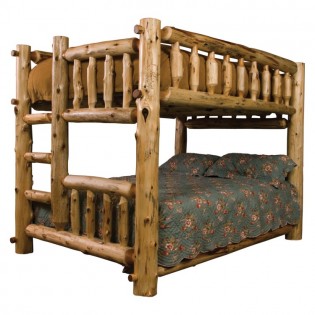 Double/Queen Log Bunk Bed