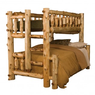 Double/Single Log Bunk Bed