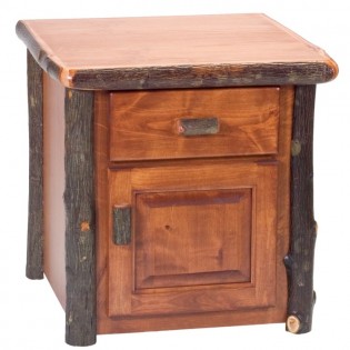 Enclosed Hickory End Table-Rustic Alder