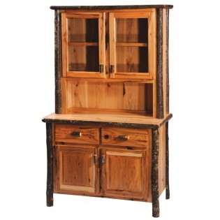 Hickory Buffet & Hutch-48 Inch-Rustic Maple 