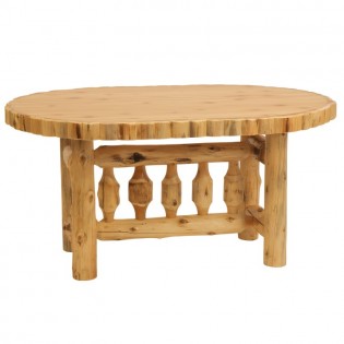Oval Log Dining Table - 8 Foot 