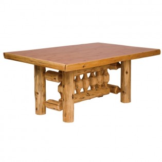 Rectangular Log Dining Table - 7 Foot