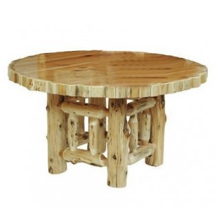 Round Log Dining Table - 54 Inch